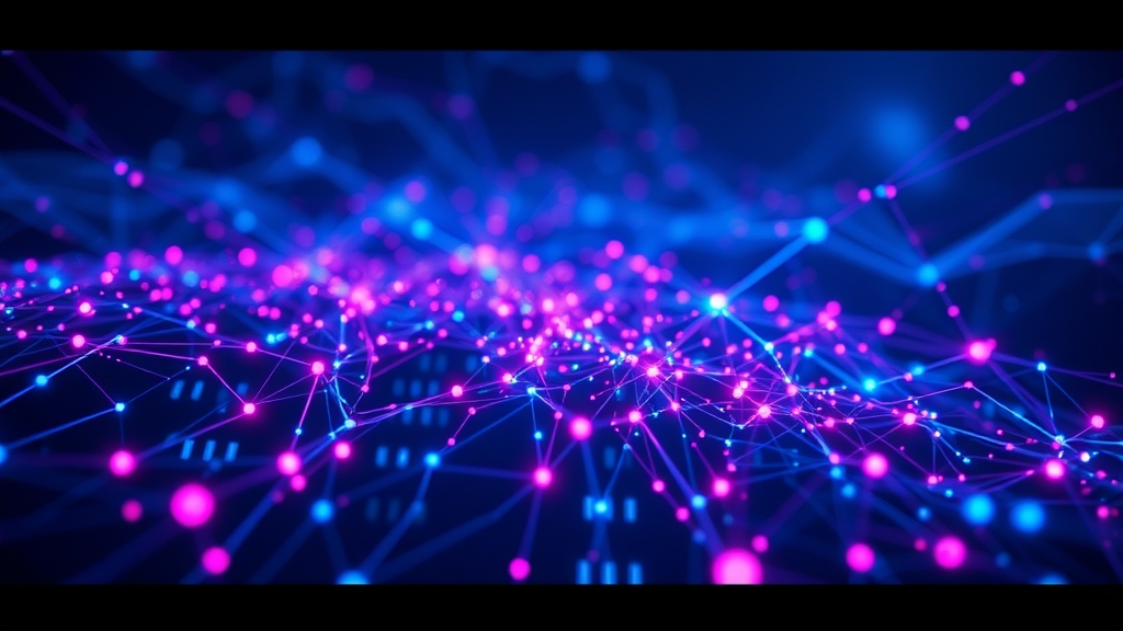 Rappresentazione astratta di flussi di dati digitali che si frammentano e si scuriscono, simboleggiando un attacco informatico a un database.