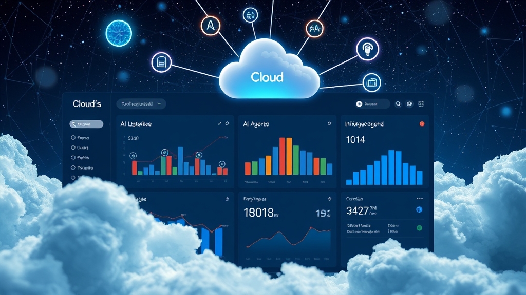 Dashboard Google Cloud con icone AI e cloud