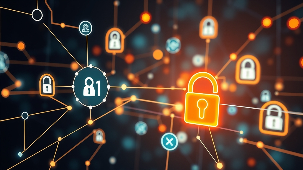 Rete di sicurezza digitale con icone AI