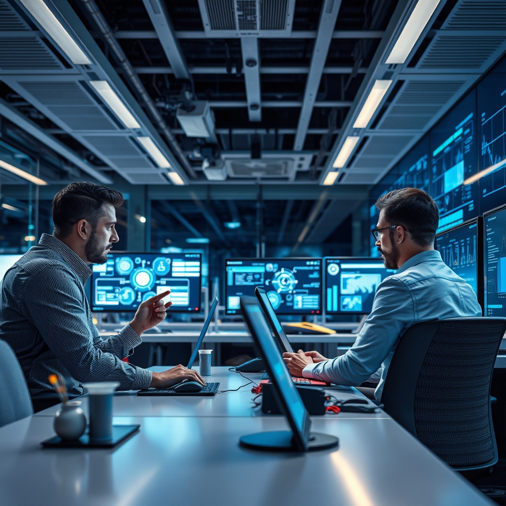 Ambiente di lavoro moderno con agenti AI